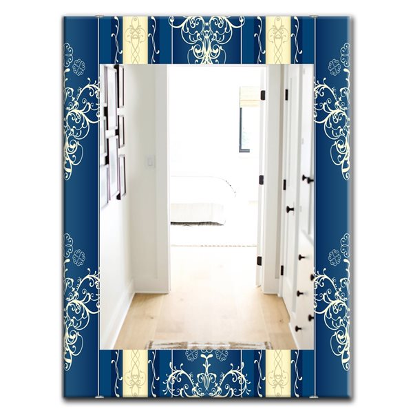Designart Canada 35.4-in L x 23.6-in W Rectangle Luxury Lace Design Polished Wall Mirror