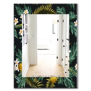 Designart Canada 35.4-in L x 23.6-in W Rectangle Tropical Mood Polished Wall Mirror