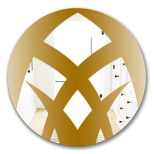 Designart Canada 24-in L x 24-in W Round Gold Symmetrical Abstract Polished Wall Mirror