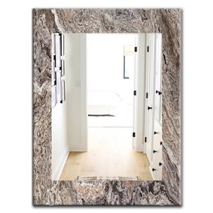 Designart Canada 35.4-in L x 23.6-in W Rectangle Onyx Travertine Tile Polished Wall Mirror