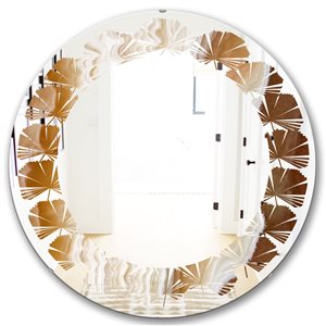 Designart Canada Round 24-in W x 24-in L Marbled Geode Modern Polished Wall Mirror
