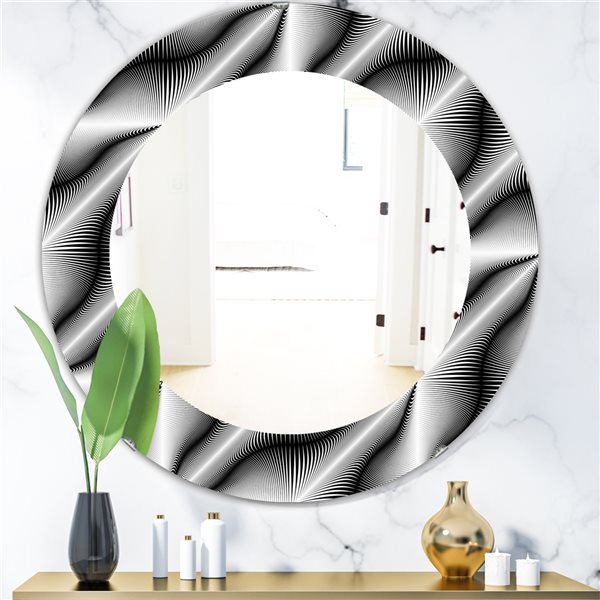 Designart Canada 24-in L x 24-in W Round Scandinavian Polished Wall Mirror