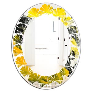 Designart Canada Oval 23.7-in W x 31.5-in L Yellow Marble Polished Wall Mirror