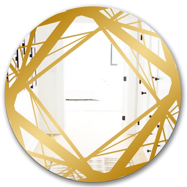 Designart Canada 24 In W X 24 In L Gold Round Polished Wall Mirror   330885980 MainImage 001 L 