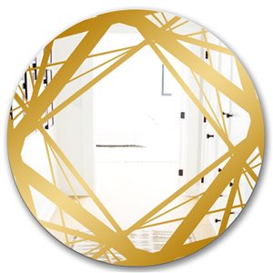 Designart Canada 24-in W x 24-in L Gold Round Polished Wall Mirror