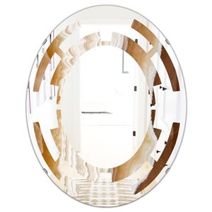 Designart Canada 31.5-in L x 23.7-in W Oval Geode Marble Modern Polished Wall Mirror