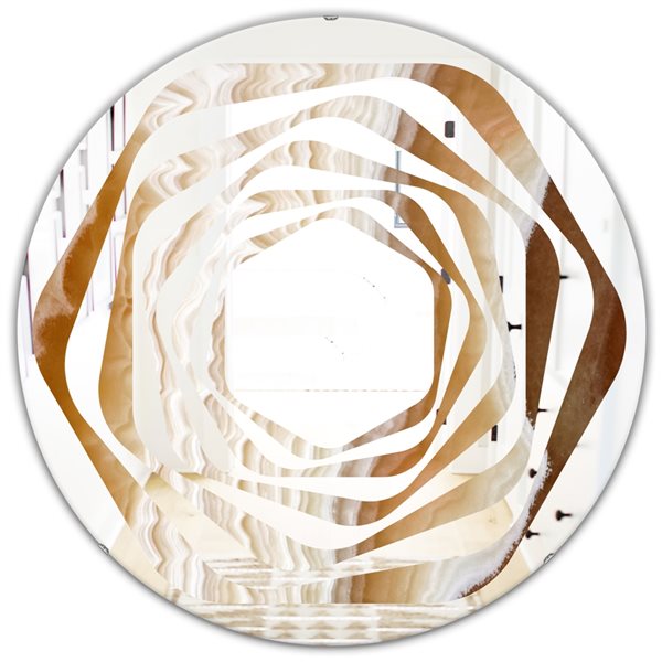 Designart Canada Round 24-in W x 24-in L Marbled Geode Polished Wall Mirror