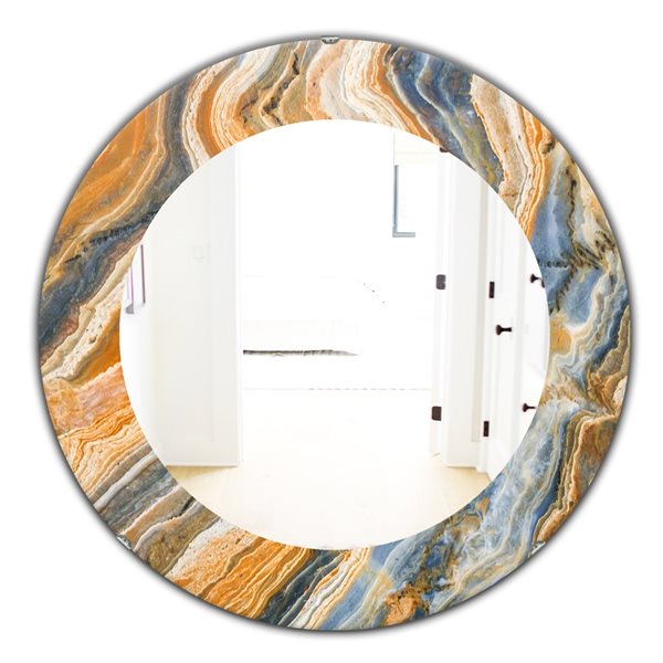 Designart Canada 24-in L x 24-in W Round Multicolour Marbled Geode ...