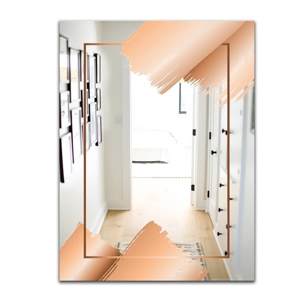 Designart Copper Minimal 3 Rectangular 35.4-in L x 23.6-in W Polished ...