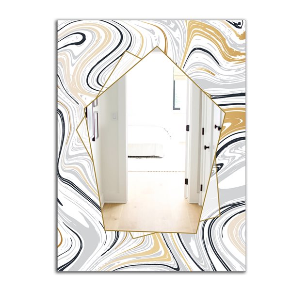 Designart Marbled Diamond 13 Rectangular 35.4-in L x 23.6-in W Polished ...