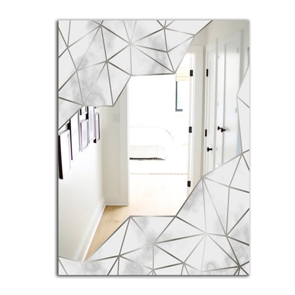 Designart Capital Gold Sleek 16 Rectangular 35.4-in L x 23.6-in W Polished  Glam Wall Mounted Mirror