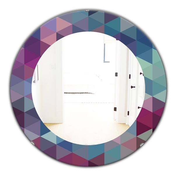 Designart 24-in x 24-in Triangular Colourfields Modern Mirror - Blue ...