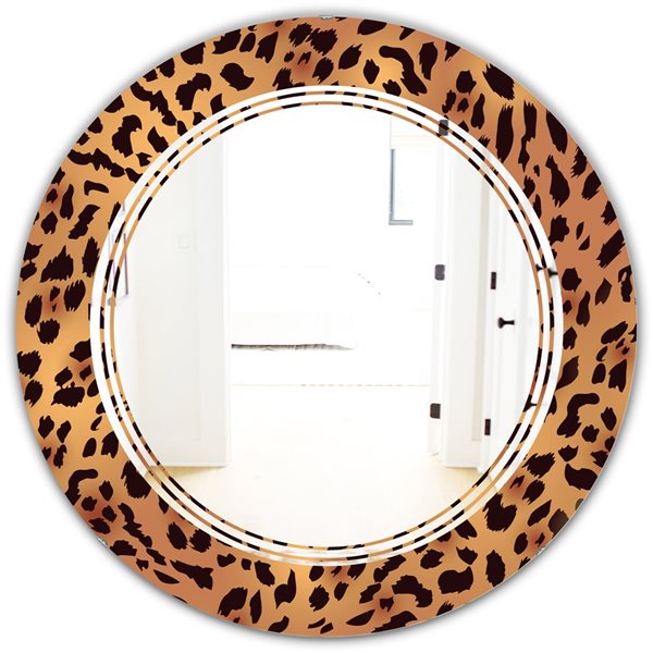 Designart 24-in x 24-in Leopard Fur Safari III Modern and Round Wall ...