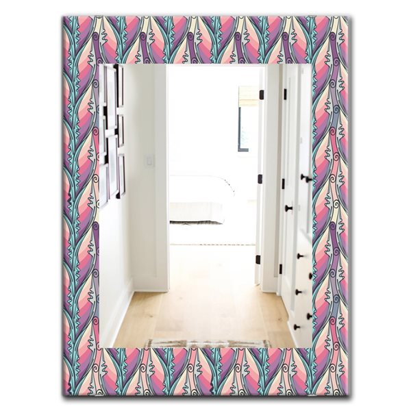 Designart 35.4-in x 23.6-in Pink Abstract floral Pattern Bohemian