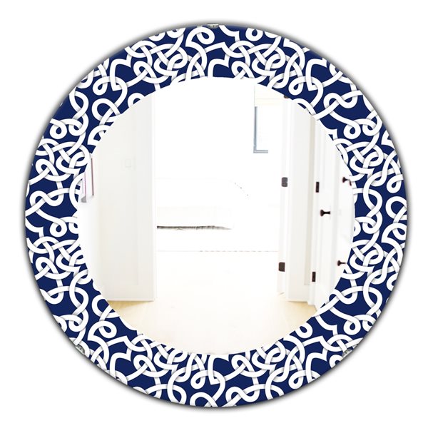 Designart 24-in x 24-in Blue Scandinavian Mirror