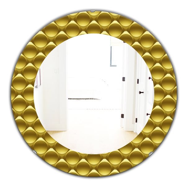 Designart 24 In X 24 In Yellow And Gold Moods Glam Wall Mirror MIR18963   330886839 MainImage 001 L 