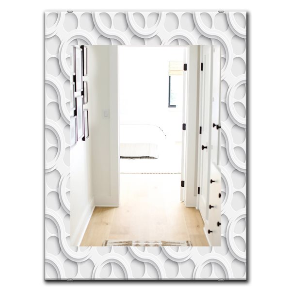 Designart 35.4-in x 23.6-in Scandinavian Mirror - White