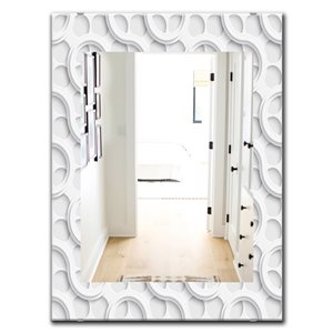 Designart 35.4-in x 23.6-in Scandinavian Mirror - White