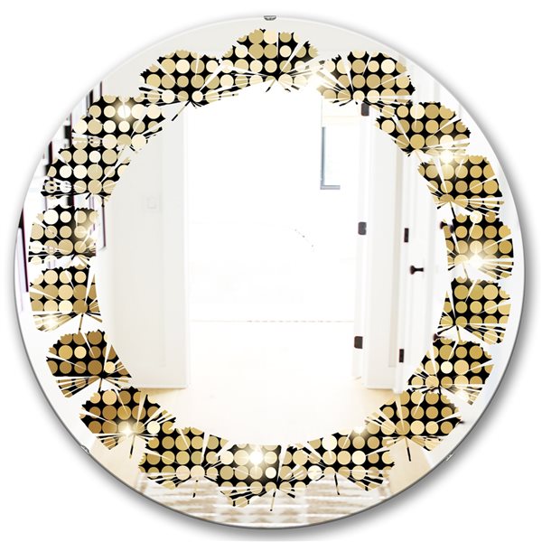 Designart 24-in x 24-in Abstract Gold Mosaic/Modern and Round Wall ...