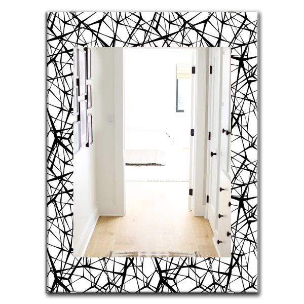 Designart 35.4-in x 23.6-in Black Web Pattern Modern Mirror