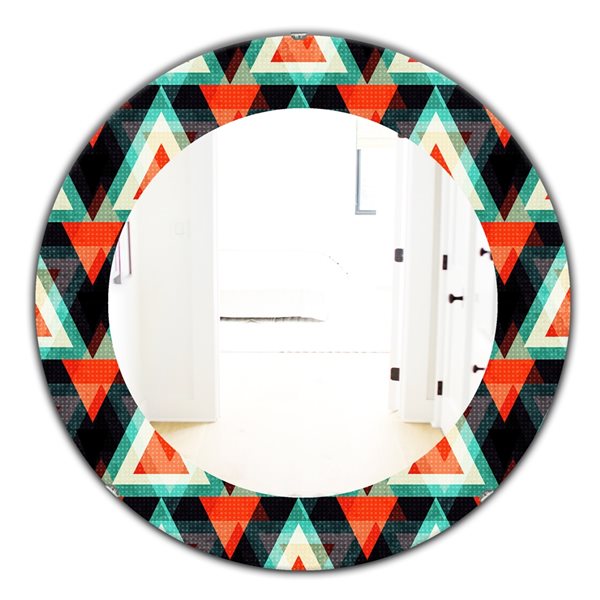 Designart 24-in x 24-in Black Coloured Polygons Modern Mirror