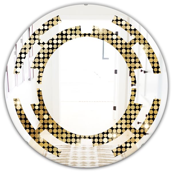 Designart 24-in x 24-in Abstract Gold Mosaic Modern and Round Wall ...