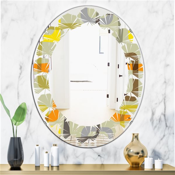 Designart 31 5 In X 23 7 In Retro Square Design VII Modern Oval Mirror   330887243 MainImage 001 L 