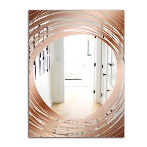 Designart 35.4-in x 23.6-in Copper Minimal 9 Glam Mirror