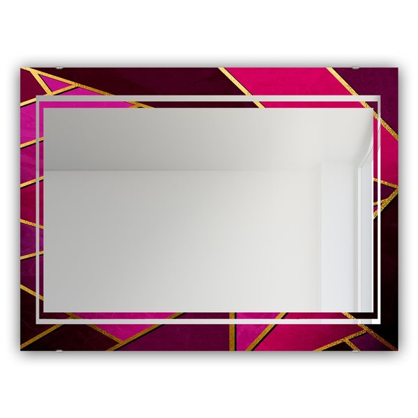 Designart 23.7-in x 31.5-in Capital Gold Honeycomb 21 Rectangle Glam Mirror