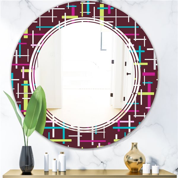 Designart 24 In Retro Abstract Design XVII Modern Round Decorative   330887316 MainImage 001 L 