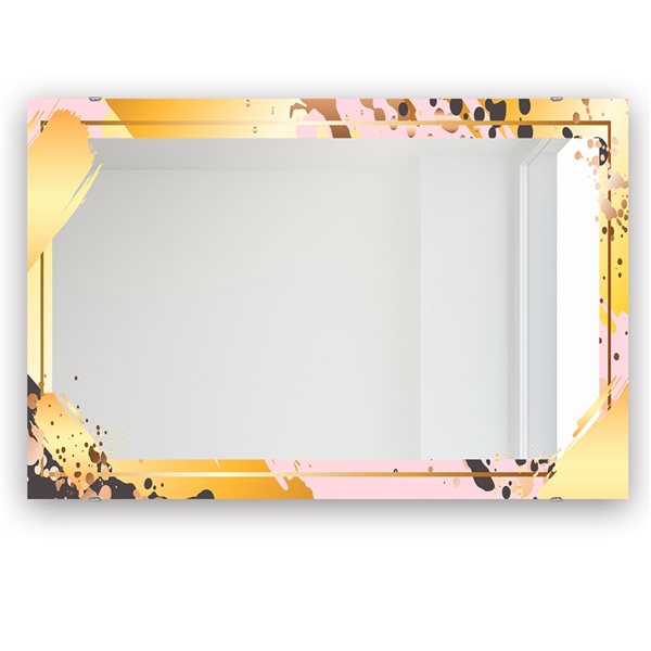 Designart 23.7-in x 31.5-in Playful Gold 23 Rectangle Glam Mirror