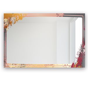 Designart 23.7-in x 31.5-in Gold and Pink Frame 11 Rectangle Glam Mirror