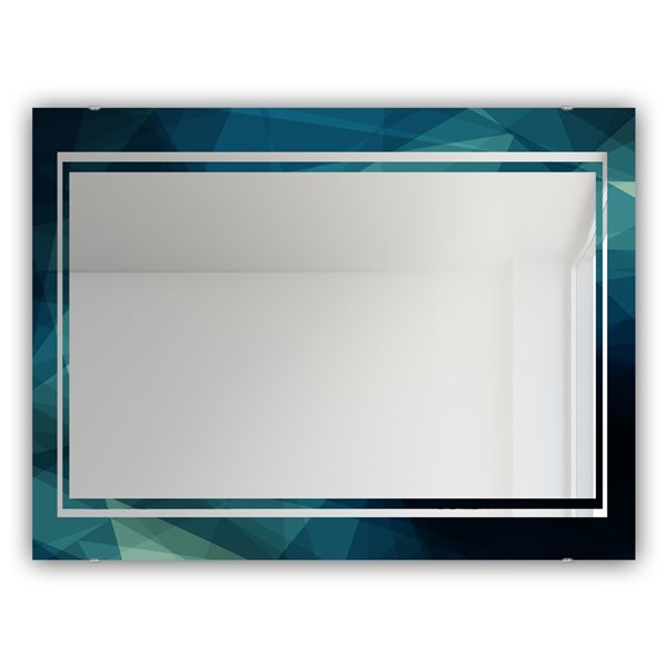 Designart 23.7-in x 31.5-in Shades of Blue 3 Rectangle Glam Mirror