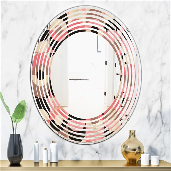 Designart 31.5-in x 23.7-in Retro Geometric Design XI Modern Oval ...