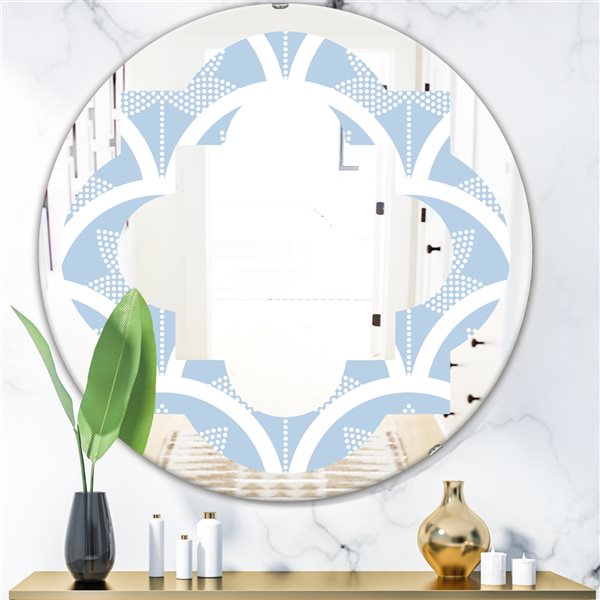 Designart 24-in Japanese Style Half Modern Round Wall Mirror Mir24003 