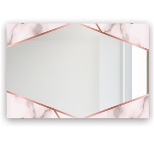 DesignArt 23.7-in x 31.5-in Capital Gold Sleek 20 Rectangle Glam Mirror