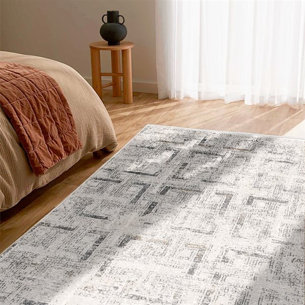 Rug Branch Modern Scandinavian  Grey Beige Indoor Area Rug - 4x6