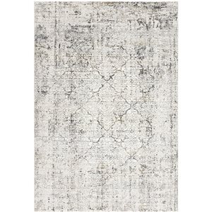 Rug Branch Transitional Moroccan  Grey Beige Indoor Area Rug - 6x9