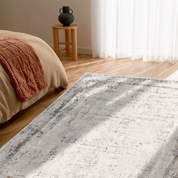 Rug Branch Contemporary Abstract  Beige Grey Indoor Area Rug - 4x6