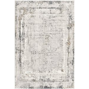 Rug Branch Contemporary Abstract  Beige Grey Indoor Area Rug - 4x6