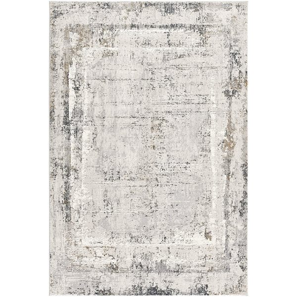 Rug Branch Tapis d'intérieur contemporain abstrait beige gris - 4x6