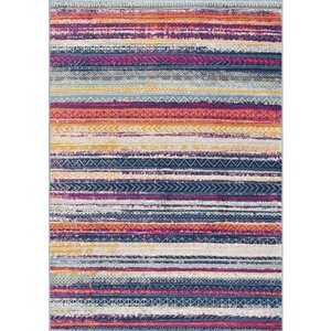 Rug Branch Contemporary Boho  Blue Rust Indoor Doormat Rug - 2x5