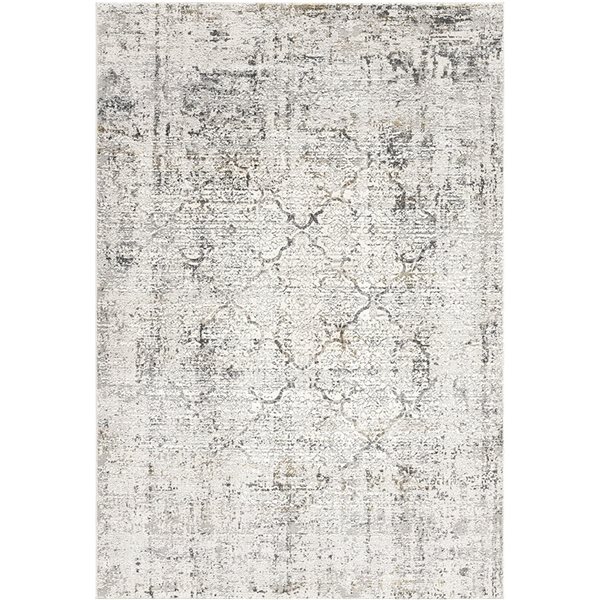 Rug Branch Transitional Moroccan  Grey Beige Indoor Area Rug - 5x7