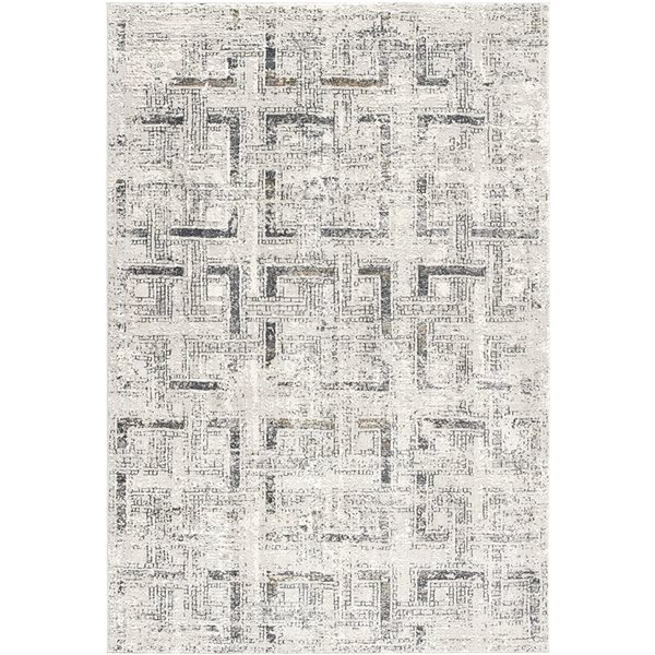 Rug Branch Tapis d'intérieur moderne scandinave gris beige - 6x9