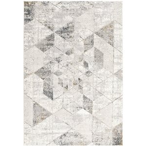 Rug Branch Tapis d'intérieur géométrique moderne gris bleu - 5x7