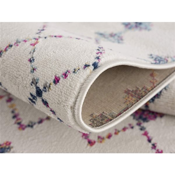 Rug Branch Modern Boho  Beige Blue Indoor Runner Rug - 2x13