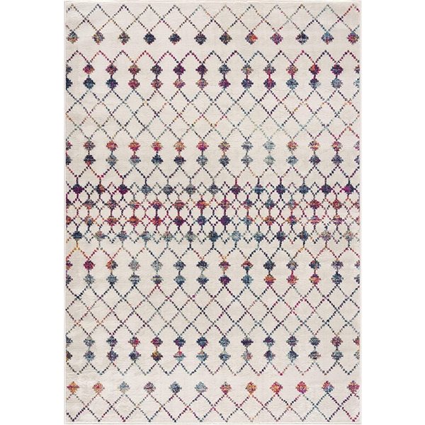 cream geometric area rug