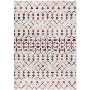 Rug Branch Tapis de paillasson d'intérieur moderne bohème beige bleu - 2x4