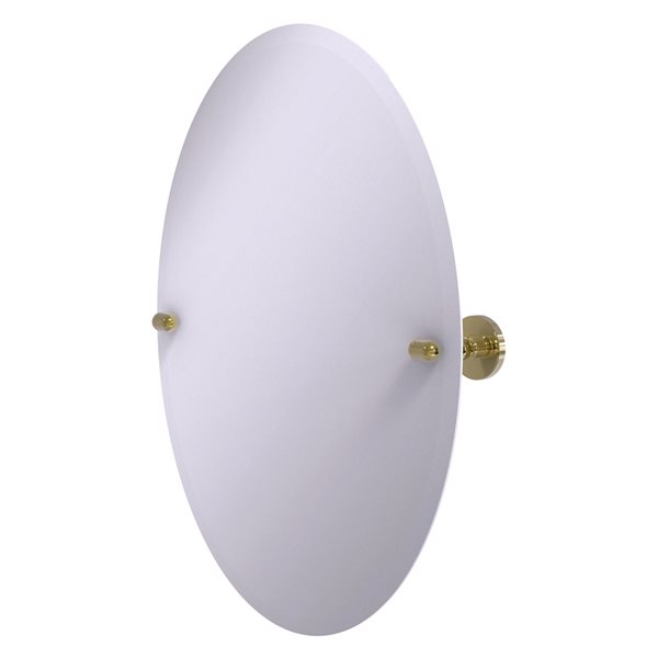Allied Brass Tango 29-in Unlacquered Brass Oval Frameless Bathroom Mirror
