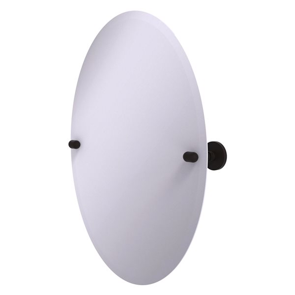 Allied Brass Tango 29-in Oil Rubbed Bronze Oval Frameless Bathroom Mirror